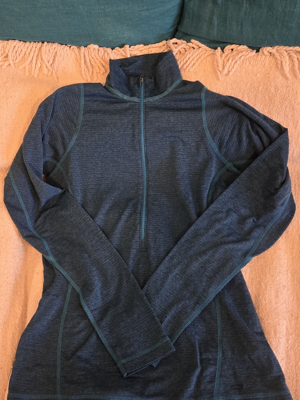 MEC Women’s Blue Quarter Zip Performance Base Layer Top L